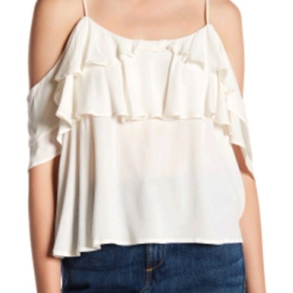 Abound Tops - Abound – Cold Shoulder Ruffle Blouse